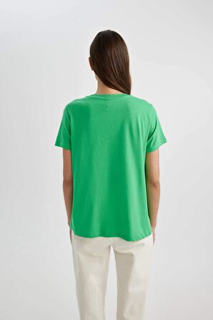 DeFacto Regular Fit Bisiklet Yaka Baskılı Kısa Kollu Tişört C7595AX24SMGN326