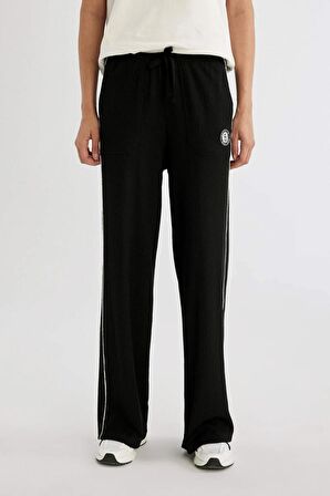 DeFactoFit NBA Brooklyn Nets Wide Leg Çift Cepli Geniş Paça Eşofman Altı B9967AX24SMBK81