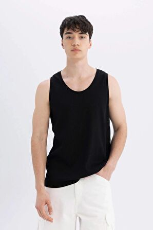 DeFacto Slim Fit Bisiklet Yaka Ribana Atlet C2734AX24SMBK81
