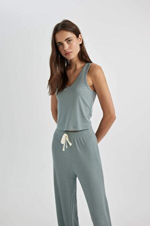 DeFacto V Yaka Pijama Üstü-Fall in Love C4484AX24SPBE801