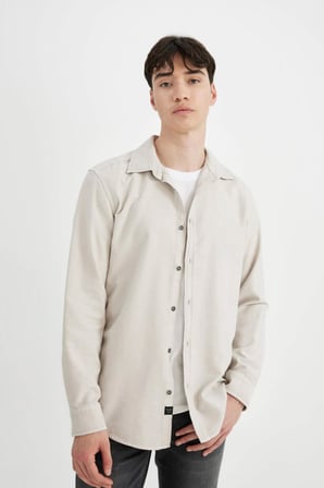DeFacto Slim Fit Pamuklu Uzun Kollu Gömlek A4644AX24AUBG721