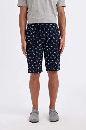 DeFacto Regular Fit Cepli Desenli Şort Pijama Altı C2887AX24SMNV135