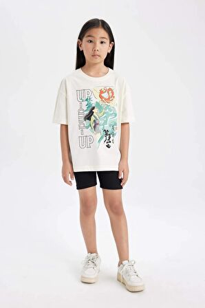DeFacto Kız Çocuk Disney Mulan Oversize Geniş Kalıp Bisiklet Yaka Kısa Kollu Tişört C5947A824HSER99