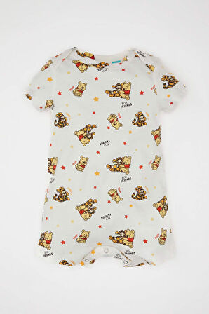 DeFacto Erkek Bebek Yenidoğan Disney Winnie The Pooh Penye Kısa Kollu Tulum C2751A524SMER98