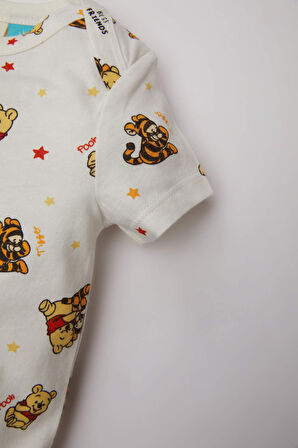 DeFacto Erkek Bebek Yenidoğan Disney Winnie The Pooh Penye Kısa Kollu Tulum C2751A524SMER98