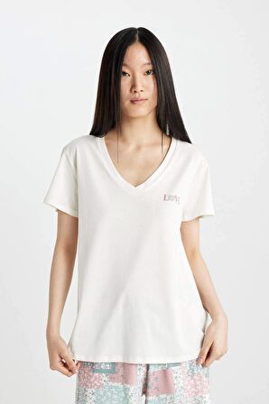 Fall in Love Regular Fit Kısa Kollu Şortlu Pijama Takımı