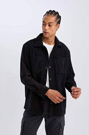 A4782 Relax Fit Polar Basic Düz Uzun Kollu Gömlek