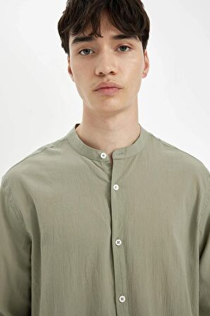 DeFacto Regular Fit Dik Yaka Pamuklu Uzun Kollu Gömlek C7584AX24SMGN931