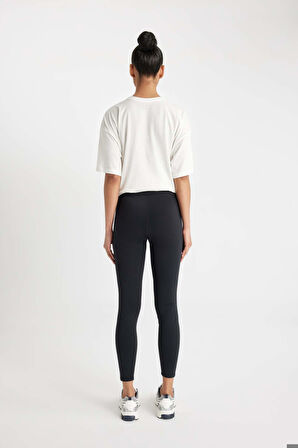 DeFactoFit Yüksek Bel İçi Yumuşak Tüylü Beli Saran Basic Düz Sporcu Tayt W8206AZ24AUBK81