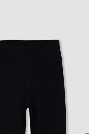 DeFactoFit Yüksek Bel İçi Yumuşak Tüylü Beli Saran Basic Düz Sporcu Tayt W8206AZ24AUBK81