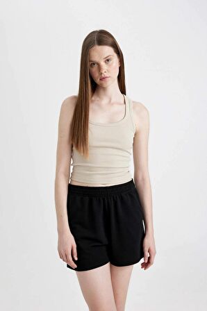 DeFacto 	Beli Lastikli Cepli Düz Paça Şort U3357AZ24SMBK81