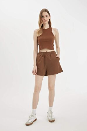 DeFacto Regular Fit Düz Paça Kalın Kumaş Basic Şort Z5071AZ24SMBN189