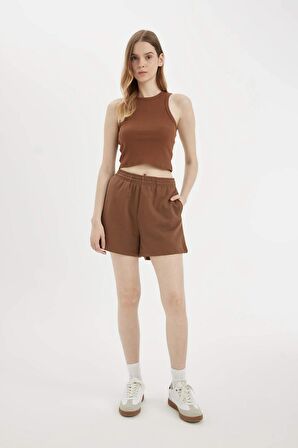 DeFacto Regular Fit Düz Paça Kalın Kumaş Basic Şort Z5071AZ24SMBN189