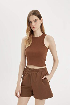 DeFacto Regular Fit Düz Paça Kalın Kumaş Basic Şort Z5071AZ24SMBN189