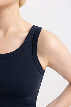 Slim Fit Dar Kesim U Yaka Ribana Atlet