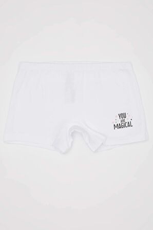 DeFacto Kız Çocuk Baskılı Uzun Fit 2'li Boxer C7967A824HSGR93