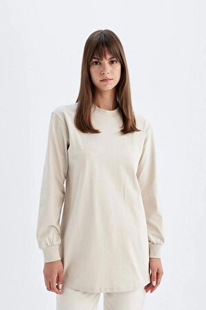 DeFacto Oversize Geniş Kalıp Basic Düz Sweatshirt Tunik D0410AX24SMBG737