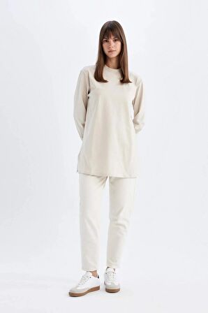 DeFacto Oversize Geniş Kalıp Basic Düz Sweatshirt Tunik D0410AX24SMBG737