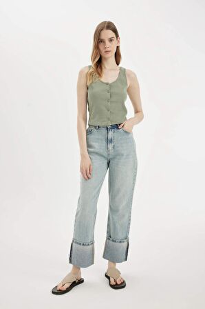 DeFacto Fitted U Yaka Fitilli Kaşkorse Atlet D1173AX24SMKH499