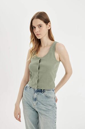 DeFacto Fitted U Yaka Fitilli Kaşkorse Atlet D1173AX24SMKH499