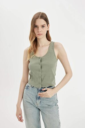 DeFacto Fitted U Yaka Fitilli Kaşkorse Atlet D1173AX24SMKH499