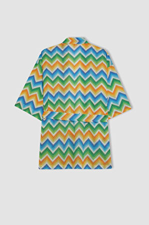 Desenli Pamuklu Kimono-Fall in Love