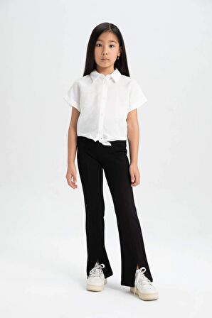 DeFacto Kız Çocuk Cropped Fit Kısa Kollu Gömlek C8287A824SMWT34