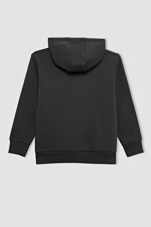DeFacto Erkek Çocuk Cepli Yazı Baskılı Kapüşonlu Okul Sweatshirt C7567A824WNAR213