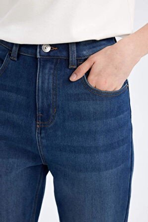 Lina Comfort Mom Yüksek Bel Bilek Boy Jean Yıkamalı Pantolon