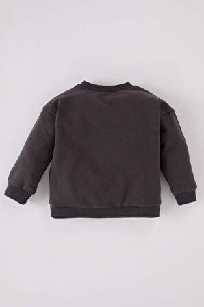 DeFacto Kız Bebek Bisiklet Yaka Baskılı Sweatshirt D1658A524WNAR1