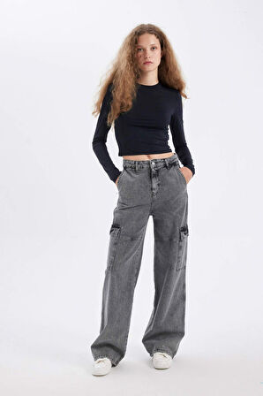 DeFacto Fitted Bisiklet Yaka Basic Uzun Kollu Tişört D0199AX24AUBK81