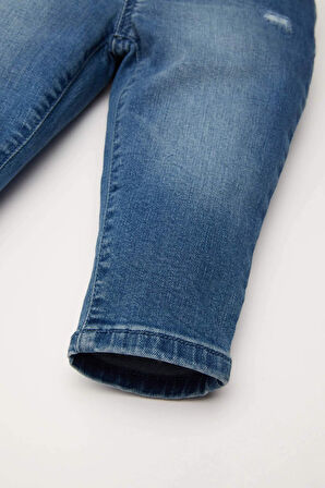 DeFacto Kız Bebek Paperbag Duble Paça Beli Lastikli Cepli Jean Pantolon D1532A524AUBE394