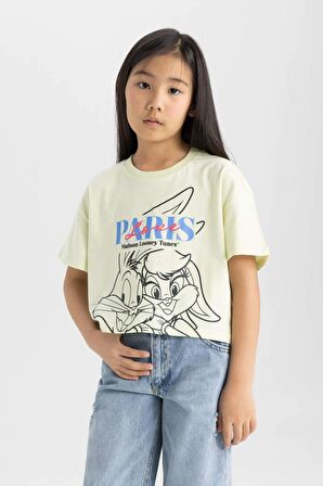 DeFacto Kız Çocuk Looney Tunes Bisiklet Yaka Kısa Kollu Tişört C4822A824SMGN653