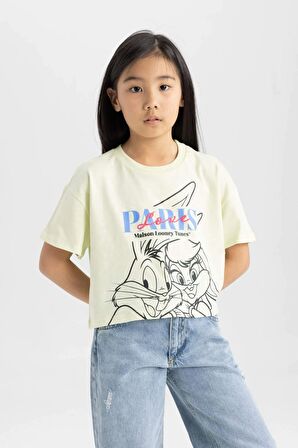 DeFacto Kız Çocuk Looney Tunes Bisiklet Yaka Kısa Kollu Tişört C4822A824SMGN653