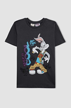 DeFacto Erkek Çocuk Looney Tunes Pijama Takımı Bisiklet Yaka Kısa Kollu Üst Şort C2847A824SMAR82