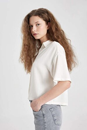 DeFacto Oversize Fit Kısa Kollu Gömlek C3807AX24SPER98