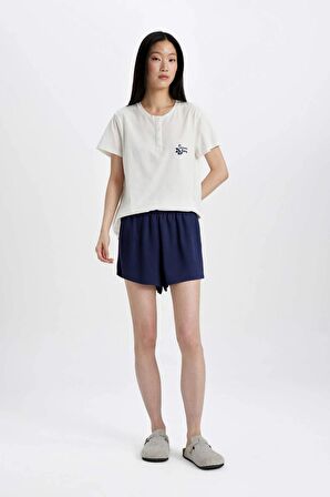 DeFacto Regular Fit Dokuma Pijama Altı-Fall in Love B8688AX24SMNV31