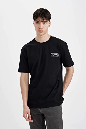 DeFacto Regular Fit Bisiklet Yaka Atatürk Baskılı Kısa Kollu Tişört C5824AX24HSBK81