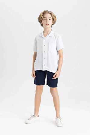 DeFacto Erkek Çocuk Cepli Basic Düz Gabardin Şort C2955A824SMNV135
