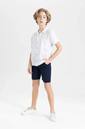 DeFacto Erkek Çocuk Cepli Basic Düz Gabardin Şort C2955A824SMNV135
