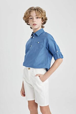 DeFacto Erkek Çocuk Cepli Basic Düz Gabardin Şort C2955A824SMWT32