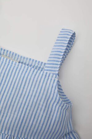 DeFacto Kız Bebek Kare Yaka Çizgili Poplin Askılı Bluz C3764A524SMBE216