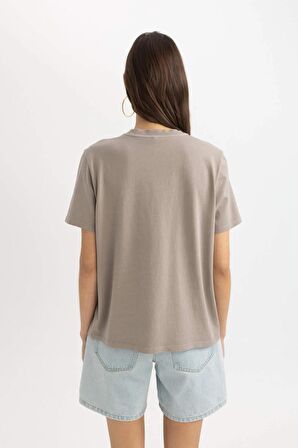 DeFacto Regular Fit Bisiklet Yaka Baskılı Kısa Kollu Yıkamalı Soluk Efektli Tişört C3681AX24SPBG130