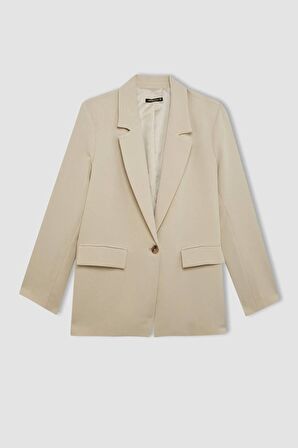 DeFacto Oversize Fit Keten Karışımlı Blazer Ceket Z2536AZ24SMBG737