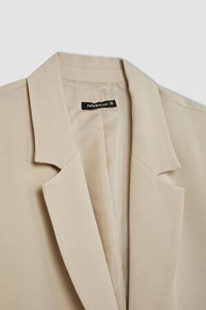 DeFacto Oversize Fit Keten Karışımlı Blazer Ceket Z2536AZ24SMBG737