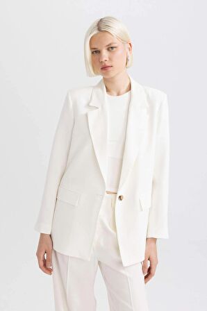 DeFacto Oversize Fit Keten Karışımlı Blazer Ceket Z2536AZ24SMER105