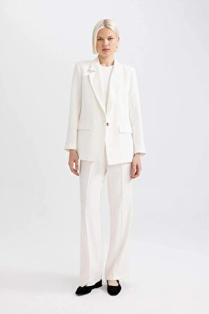 DeFacto Oversize Fit Keten Karışımlı Blazer Ceket Z2536AZ24SMER105