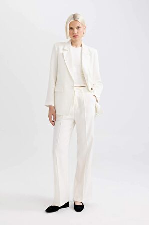 DeFacto Oversize Fit Keten Karışımlı Blazer Ceket Z2536AZ24SMER105