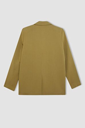 DeFacto Oversize Geniş Kalıp Keten Karışımlı Blazer Ceket Z2536AZ24SMKH176