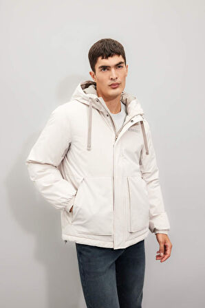 Regular Fit Kapüşonlu Fermuarlı Mont